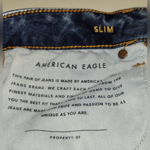 American Eagle Mens Slim Blue Jeans 28x32 - Picture 6 of 6